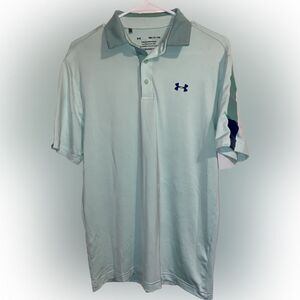 Under Armour UA Men’s Playoff Golf Polo Size Small Mint Green Blue Combo